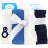 Luvable Friends Baby Boy Super Soft Cotton Washcloths, Mr. Penguin, One Size - 2 of 2