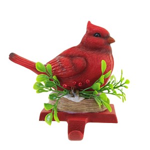 4.75 In Winter Cardinal Stocking Holder Red Bird Christmas Nest Stocking Holders - 1 of 3