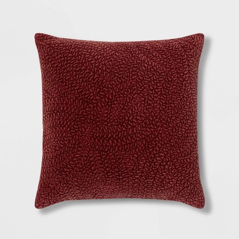 Quilted Botanical Washed Velvet Square Pillow Threshold Target
