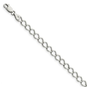 Black Bow Jewelry 5.75mm Sterling Silver Solid Fancy Open Curb Chain Bracelet - 1 of 3