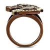 Slickblue Women's Ring Stainless Steel Coffee Tone IP Finish with Citrine Yellow Crystal Size 5-10 - 3 of 4