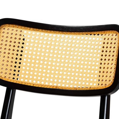 Tafari Dark Brown Rattan and Cane Low Arm Chair