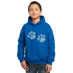 LA Pop Art Boy's Word Art Hooded Sweatshirt - Meow Cat Prints - 1 of 4