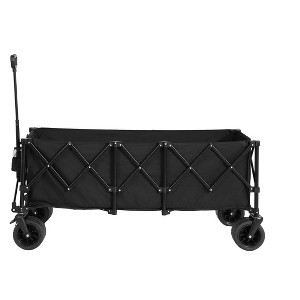 Foldable Extended Wagon with 220lbs Weight Capacity, Heavy Duty 300L Folding Utility Garden Cart - 1 of 4
