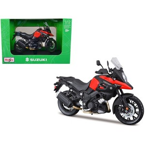 Suzuki V-Strom 1000 Red and Black with Plastic Display Stand 1/12 Diecast Motorcycle Model by Maisto - 1 of 3
