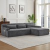 Chenille L-Shaped Sectional Sofa, Minimalist Comfy Sleeper Couch for Living Room, Apartment & Reception Spaces, No Assembly Required - 2 of 4
