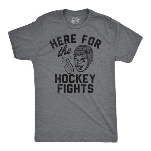 Мужские футболки Crazy Dog T-Shirts, Inc. Mens Funny T Shirts Here for The Hockey Fights Sarcastic Ice Hockey Tee for Men - Crazy Dog Men's T Shirt With Hockey Sayings Dark Grey XL