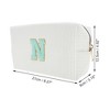 Unique Bargains Portable Corduroy Rectangular Letter Makeup Bag White 1 Pc - 2 of 4