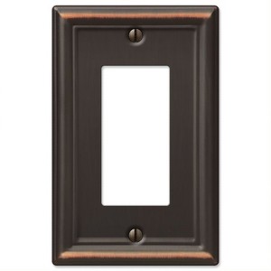 Amerelle Chelsea Aged Bronze Bronze 1 gang Stamped Steel Rocker Wall Plate 1 pk - 1 of 1