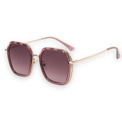 Anna-Kaci Women's Geometric Square Sunglasses with UV400 Protective Lenses