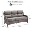 Buenhomino Patio Sofa 3-Seat Wicker Couch with 6" Thick Cushion - Outdoor Furniture Rattan Sofa with High Back for Garden Porch Sunroom - 3 of 4