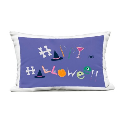 Stupell Industries Eclectic Happy Halloween Outdoor Decorative Throw Pillow, 14 x 20