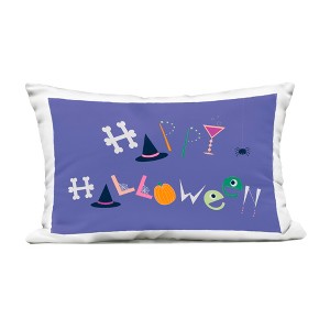 Stupell Industries Eclectic Happy Halloween Outdoor Decorative Throw Pillow, 14 x 20 - 1 of 3