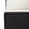 vidaXL 7 Piece Patio Sofa Set with Cushions Black Poly Rattan - Black and Cream - 4 of 4