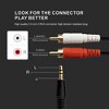 SatelliteSale Auxiliary 3.5mm Audio Jack to 2 RCA Digital Stereo Composite Aux Cable Universal Wire PVC Black Cord - image 2 of 4