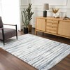 Hauteloom Mette White&Blue Lined Plush Area Carpet - 4 of 4