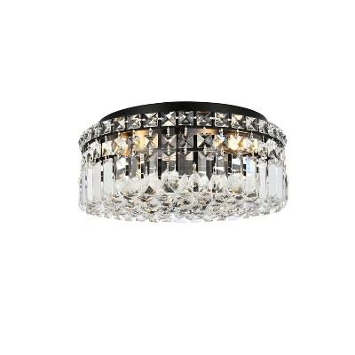 Elegant Lighting Maxime 14 inch black flush mount