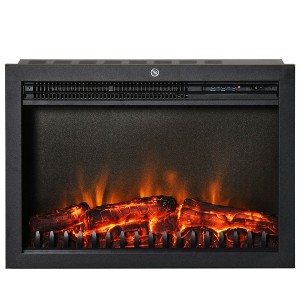 NicBex 24" Electric Fireplace Insert with 3D Realistic Flame,750W/1500W Heater Fireplace with Adjustable Brightness and Overheating Protection,Black - 1 of 4