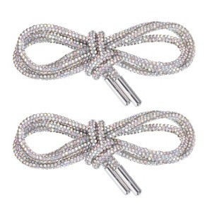 Unique Bargains Shoe Accessories Replacement Bling Crystal Rhinestone Laces 2 Pcs - 1 of 4