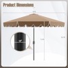 Costway 10 FT Patio Umbrella with Crank Tilt Adjustment Ruffles Vented Top 8 Ribs Beige/Brown/Gray/Blue/Red - 3 of 4