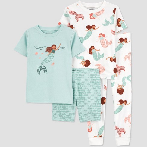 Carter'® Size 3T 4-Piece Mermaid 100% Snug Fit Cotton Pjs In