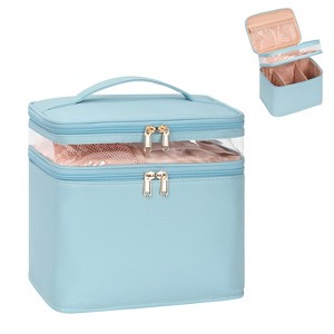 Generic Large Makeup Bag, Double Layer Makeup Bag, Vertical Storage Cosmetic Case - 1 of 4