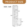 Tall Bathroom Cabinet, Freestanding Storage Cabinet with Drawer, MDF Board, Adjustable Shelf - Leovsnove - 3 of 4