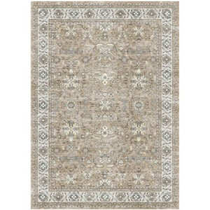 Coucheta Washable Area Rugs, Vintage Non-Slip Floral Living Room Rug, Indoor Foldable Floor Thin Low Pile Carpet for Farmhouse Bedroom Dining Room - 1 of 1