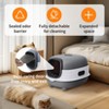 Artloge Extra Large Oval Oblong Cat Litter Box Compact Enclosed Toilet Tray Litter Box with Litter Scoop - 4 of 4