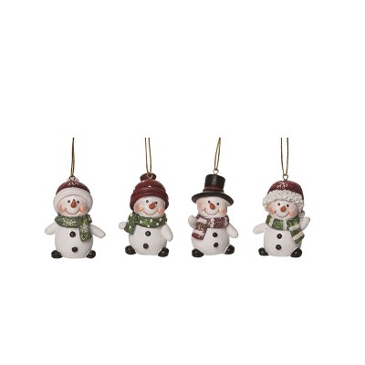Transpac Resin Snowman Pal Ornament Set of 4 Christmas Home Decorations