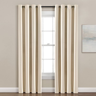 Set Of 2 (84x52) Grommet Top Insulated Blackout Window Curtain Panels  Beige - Lush Décor : Target