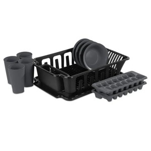 12-Piece Kitchen Set ¨C Sink Set, Bowls, Tumblers & Ice Cube Trays, BPA-Free, Black - 1 of 2