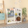 GlasFlength Decorative Bookshelf Creative and Unique Styling, Multifunctional Storage with Open Display Bookshelves, White,33.7”*10.2”*32.1" - 3 of 4