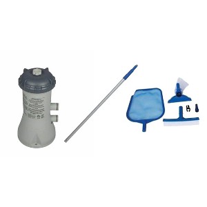 Intex 1000 GPH Pool Cartridge Filter Pump & Maintenance Kit with Vacuum Skimmer - 1 of 4
