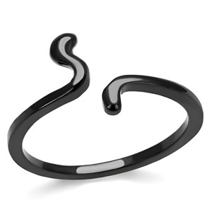 Slickblue Minimalist Black Stainless Steel Ring, Stackable Cuff Style, Women’s Statement Ring, 5-8 - 1 of 4
