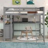 Whisen Full Size Wooden Loft Bed with Drawers, Desk and Shelves - 2 of 4