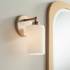 360 Lighting David 9 1/2" High Gold and White Glass Wall Sconce - 2 of 4