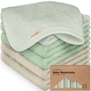 6pk Deluxe Baby Washcloths, Organic and Soft Baby Wash Cloth, Baby Bath Towel, Face Cloths - 1 of 4