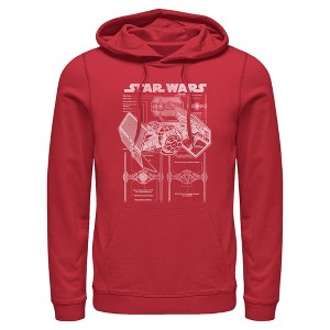 Mens Star Wars TIE Fighter Schematic Lightweight Hoodie - 1 of 4