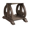 24" Wooden Classic Traditional End Table with Bottom Shelf and Scrolled Base for Living Room - 3 of 4