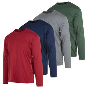 DARESAY Dri-Fit Long Sleeve T Shirts for Men-Moisture Wicking, Quick Dry Tees, Pack of 4 - 1 of 4