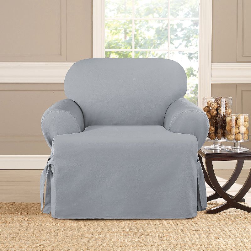 Heavyweight Cotton Duck Slipcover Pacific Blue - Sure Fit, 3 of 4