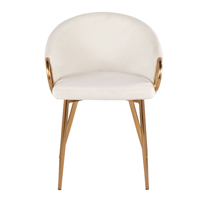 Set of 2 Claire Dining Chairs Gold/Cream - LumiSource, 6 of 10