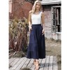 INSPIRE CHIC Women's Boho Flowy Flared Ruffle Summer Casual Tiered Elastic Waist A-Line Maxi Skirts - 4 of 4