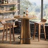 Lantine Round Bar Table, 37.4'' Wooden Bistro Pub Table with Base and Metal Ring Footrest for Cafe, Home, Small Space, Only Table - 2 of 4