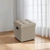 15" Ottoman with Storage, Folding Footstool, Storage Ottoman Bench, Cube Storage Chest Bedroom Bench with Storage 660 lb Load Capacity - 2 of 4