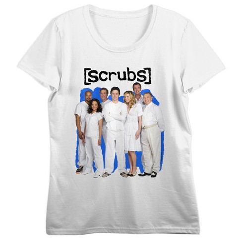 Scrubs Full Group Shot Crew Neck Short Sleeve Women's White T-shirt - image 1 of 3