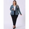 Agnes Orinda Women's Plus Size High-Low Peplum Button Work Elegant Blazers - 3 of 4