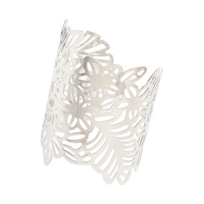 SOHI Women's Gold Floral Filigree Cuff Bracelet