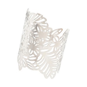 SOHI Women's Gold Floral Filigree Cuff Bracelet - 1 of 3
